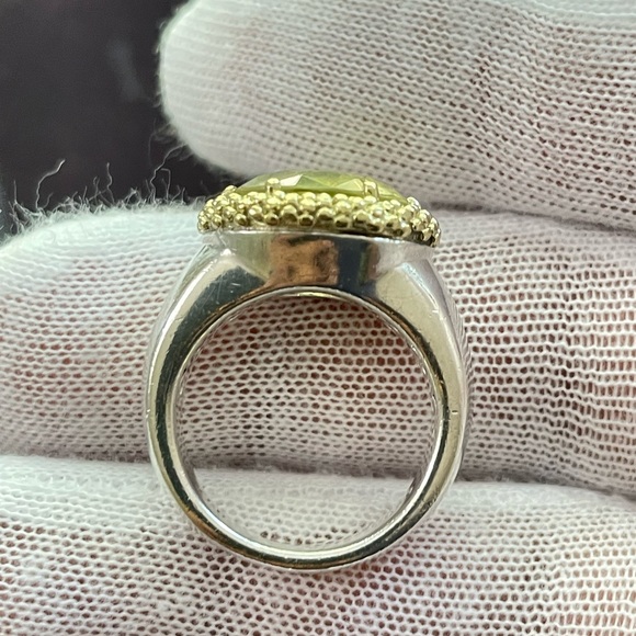 Lagos Caviar 925 & 18k Gold Lemon Citrine Cocktail Ring 6 - Picture 4 of 10
